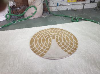 Brown-White Round Carpet Manufacturers in East Siang